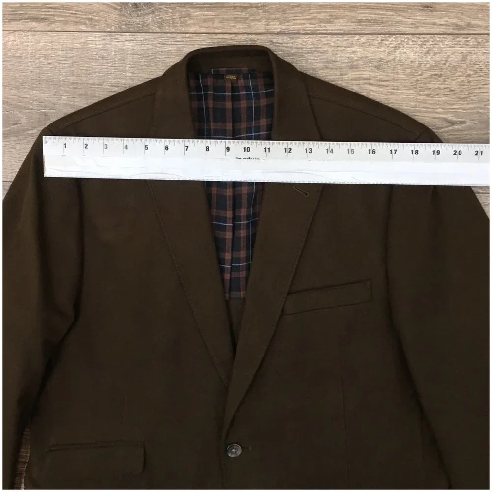 New Kroon Mens Blazer Sport Coat Two Button Jacket Canvas Cotton Size 42L Casual